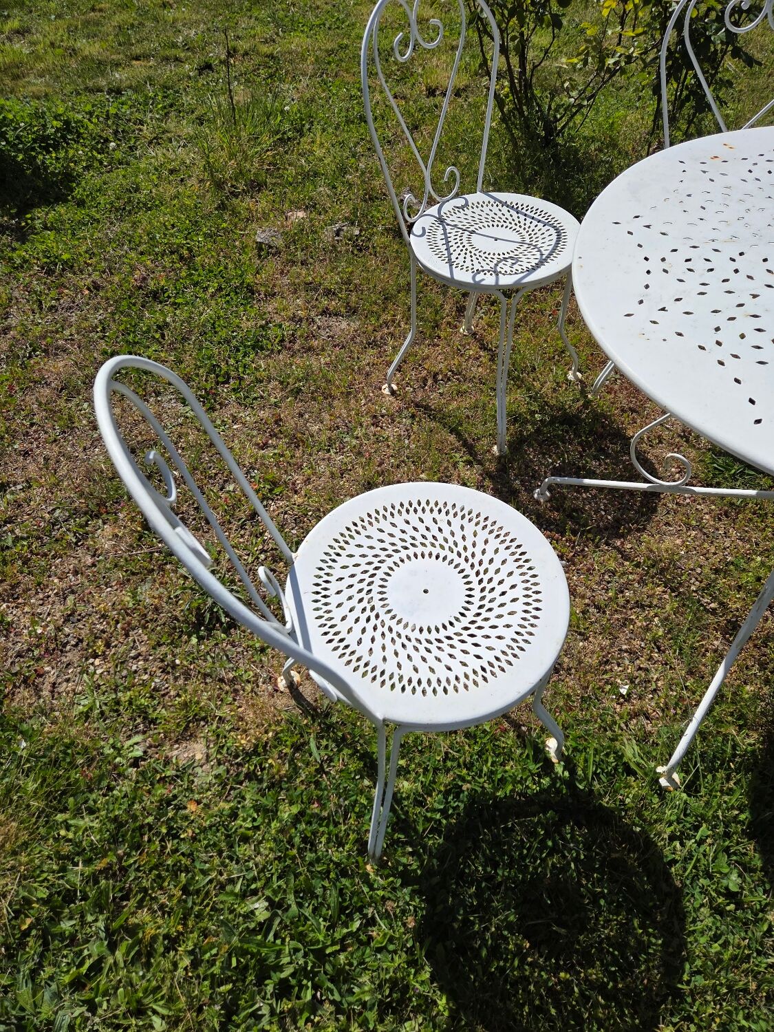 Salon de jardin en fer forgé mid-century