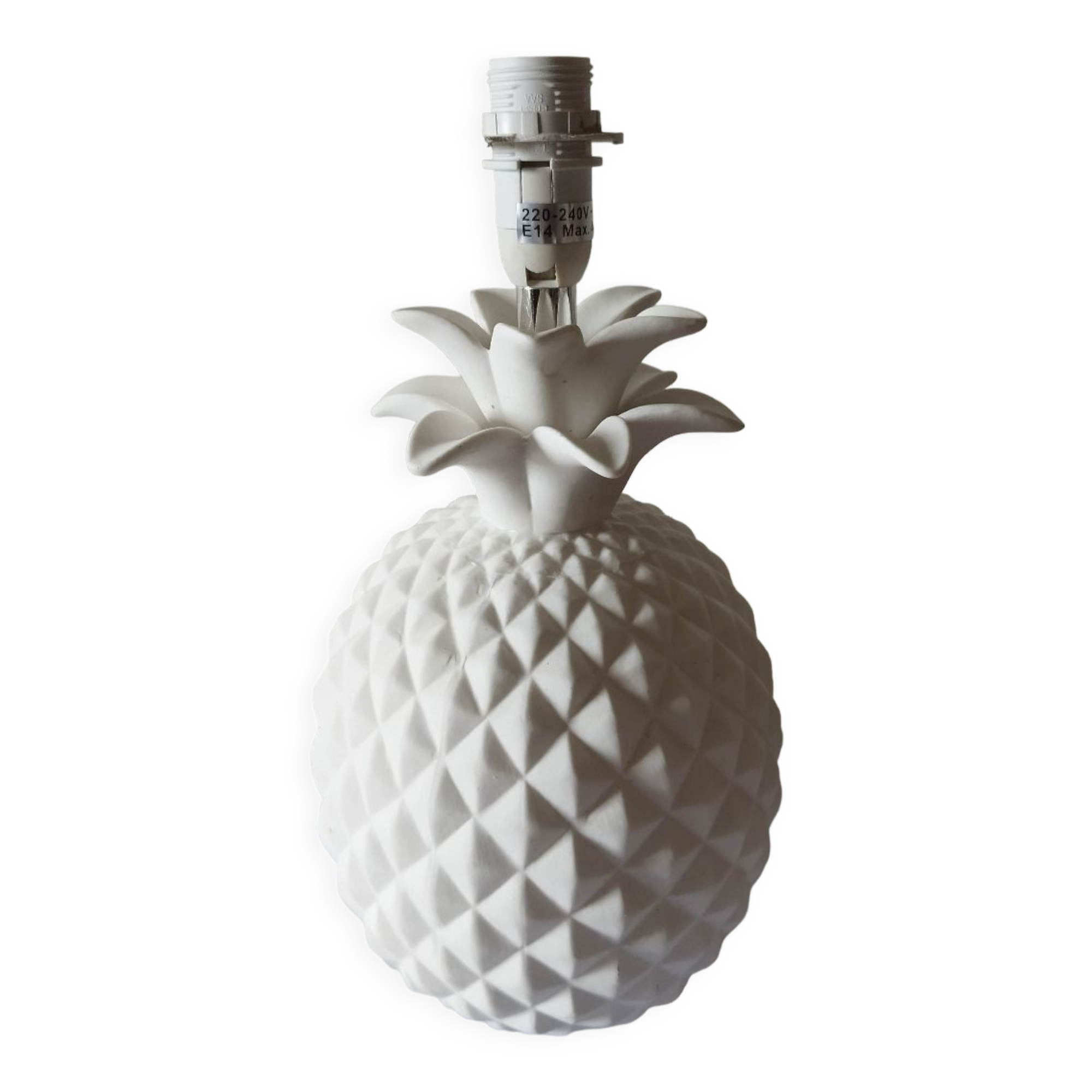 Pineapple lamp in white biscuit