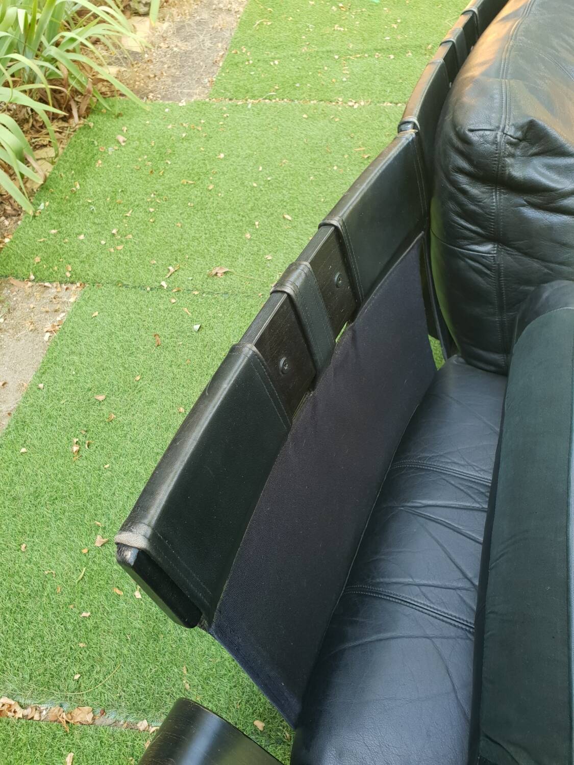 3 seater leather sofa 1970