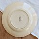 Antique flat plate, ironstone Digoin ivory - Blue rose decoration
