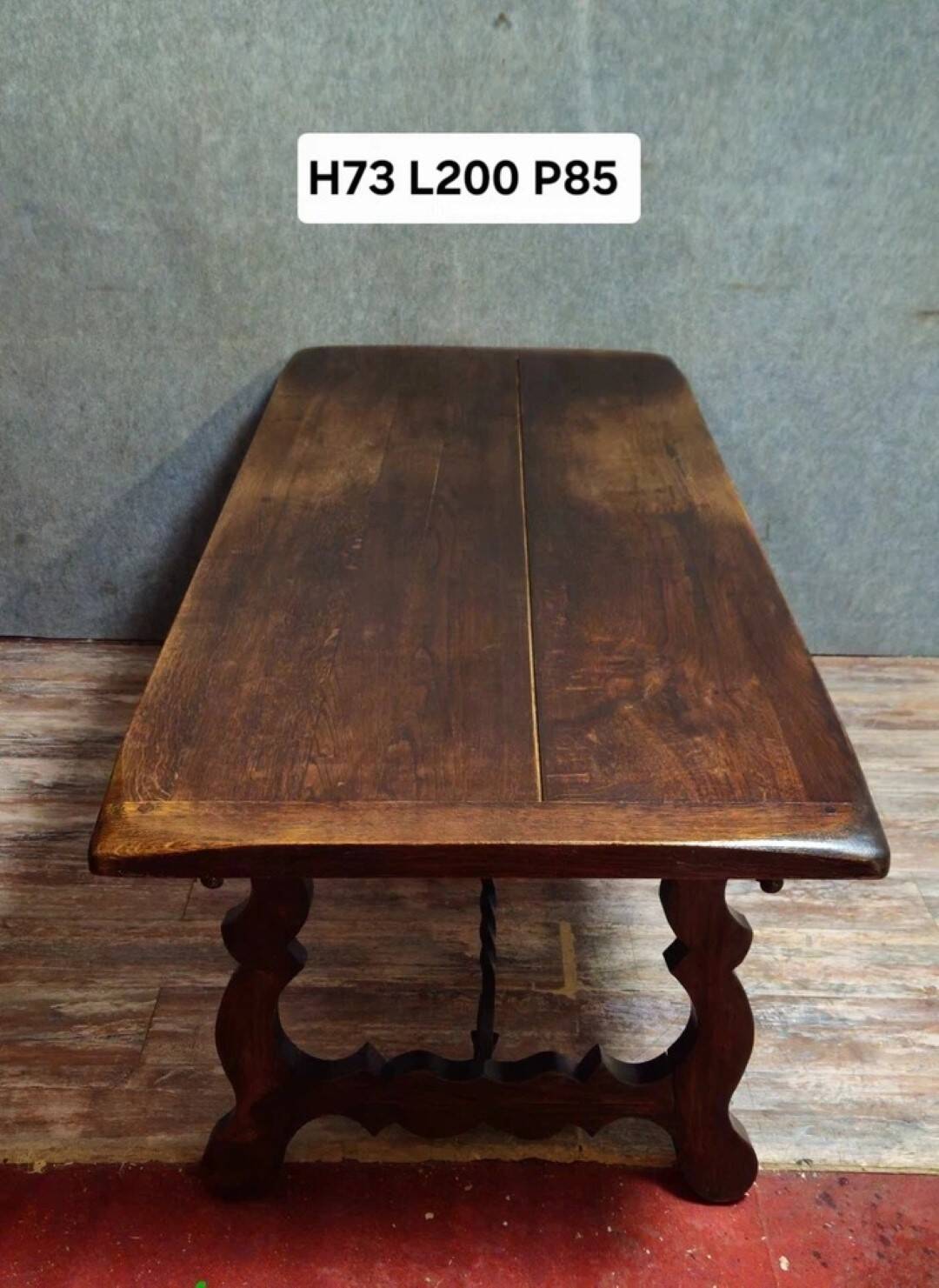Large farmhouse table / solid wood dining table / 200cm