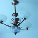 Ezan chandelier art deco opalescent glass