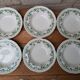 Johnson Brothers Set of 6 Ivy Leaf and Flower Blue Dinner Plates