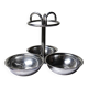 Small display stand with 3 vintage silver-plated metal bowls in Art Deco style