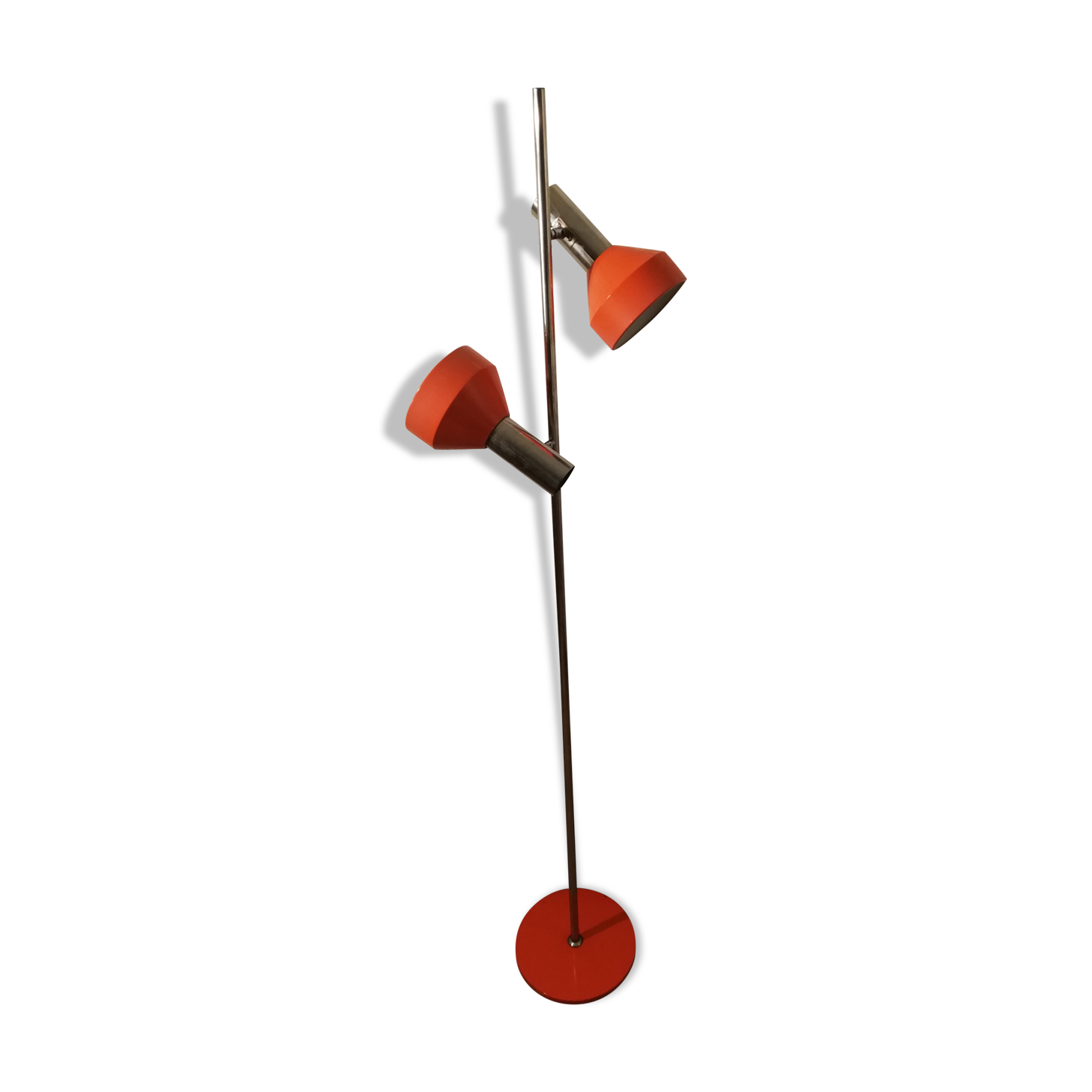 Floor lamp with two orange spots