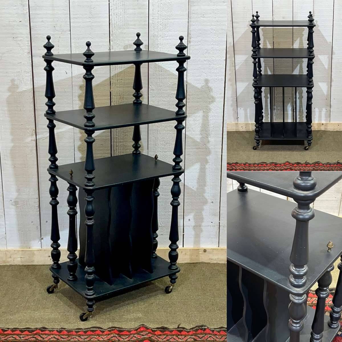 Blackened wooden music stand from the late 19th century