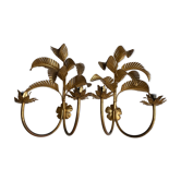 Paire d’appliques vintage palmier seventies