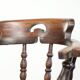Set of four wooden English antique pub/captain chairs from the 19th century