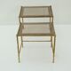 Brass and smoked glass tables