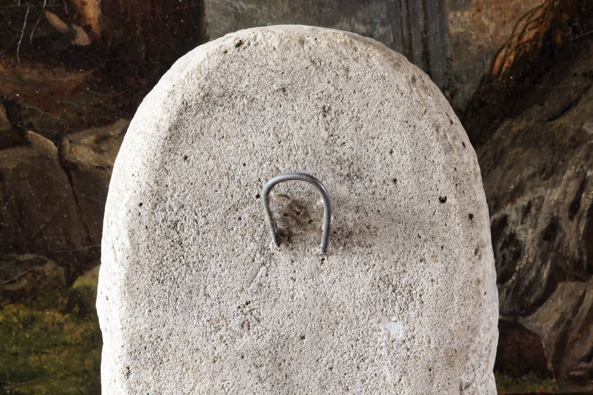 Ancienne tête de Christ de Vézelay en pierre reconstituée