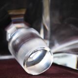 Vintage Mid Century Whiskey Square Engraved Jockey Decanter Lead Crystal