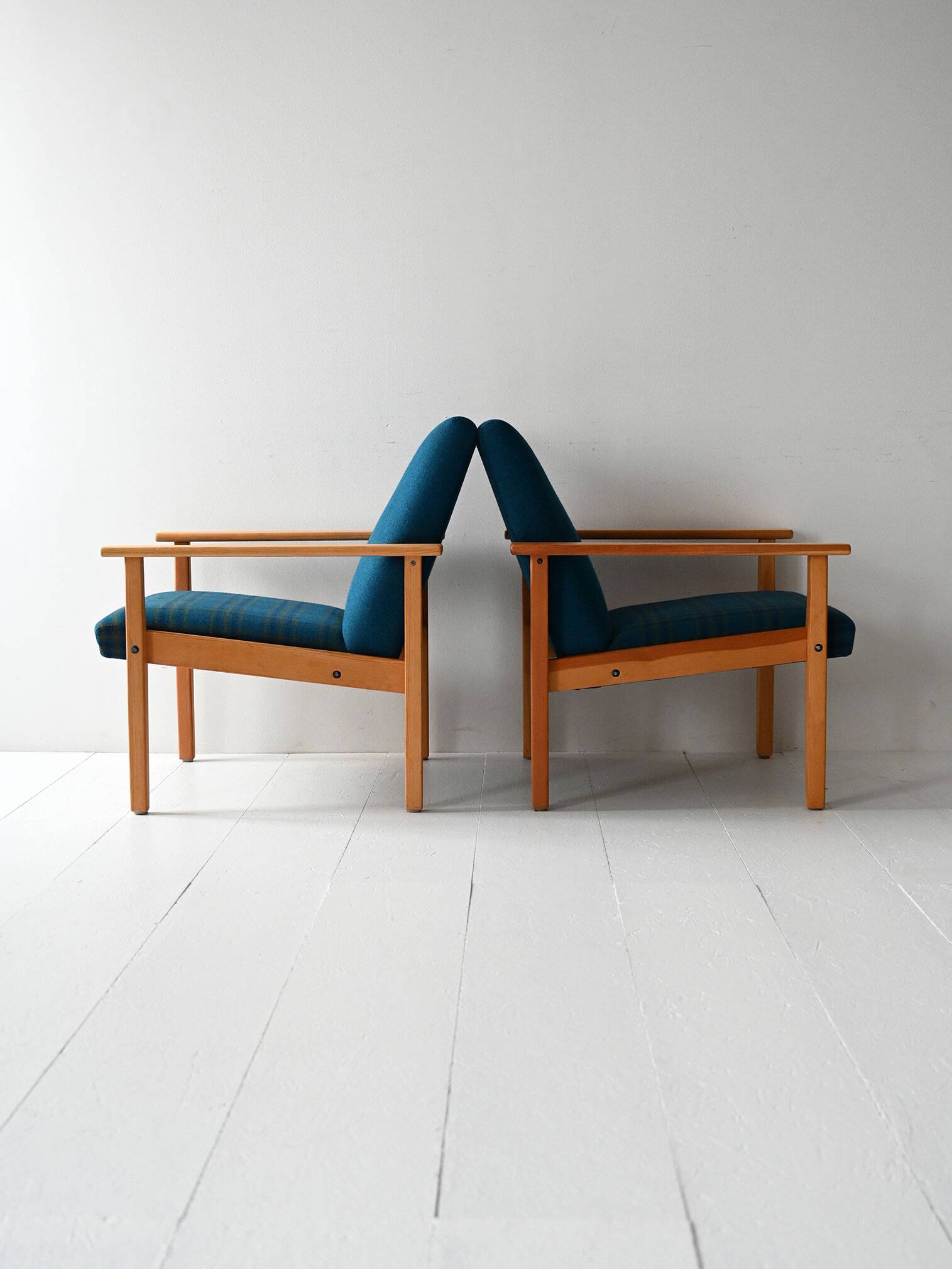 Pair of vintage Bruksbo armchairs, Norway