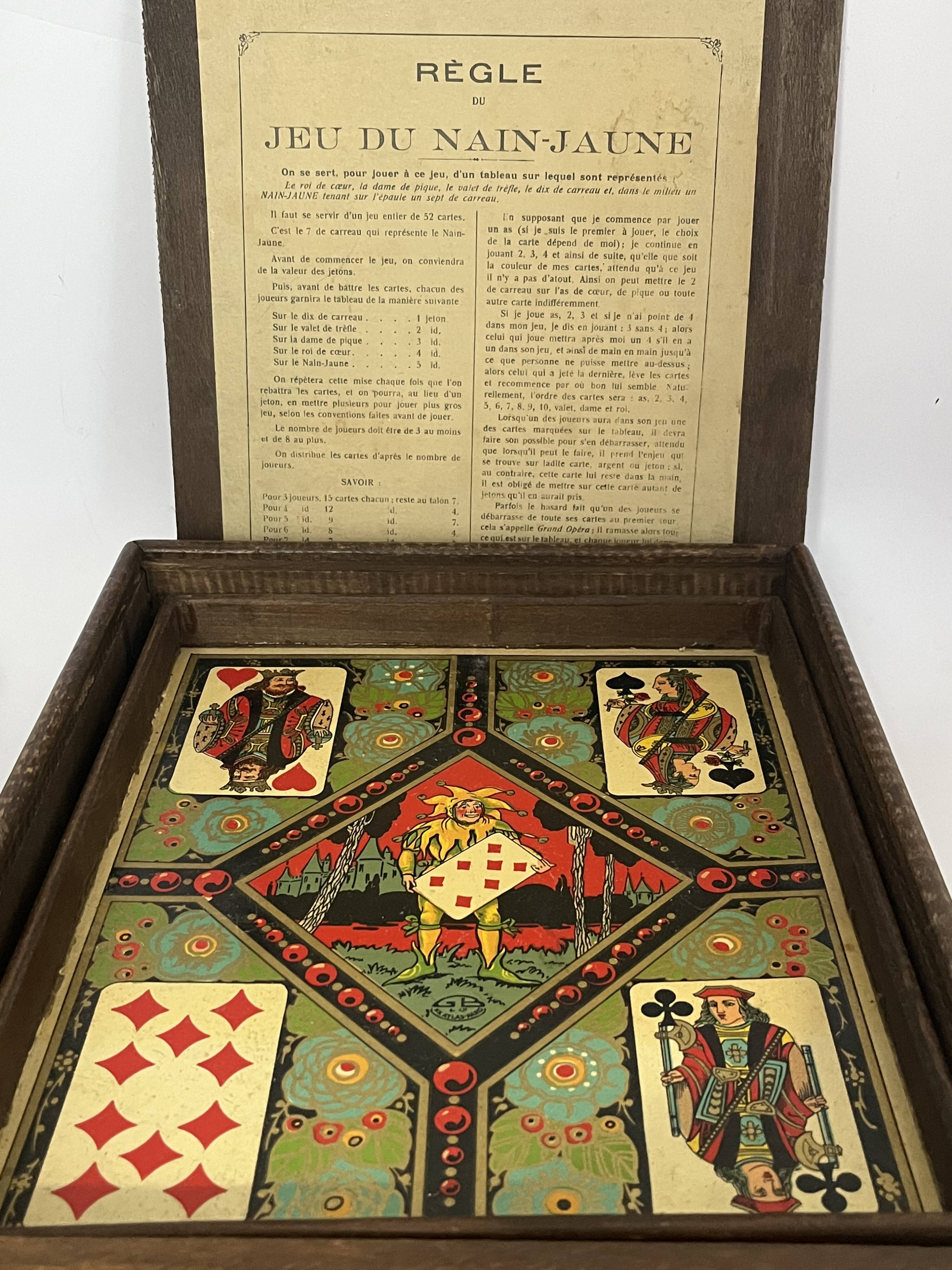 Old game of nain jaune with its bone tokens.