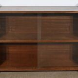 Glass bookcase, glass floor shelves by FD Rozaffy, 1960s