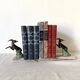 Art deco bookends in pink marble and spelters, antelopes