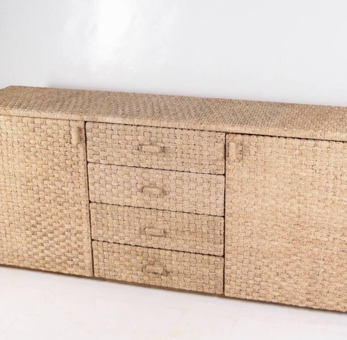 Woven rush sideboard