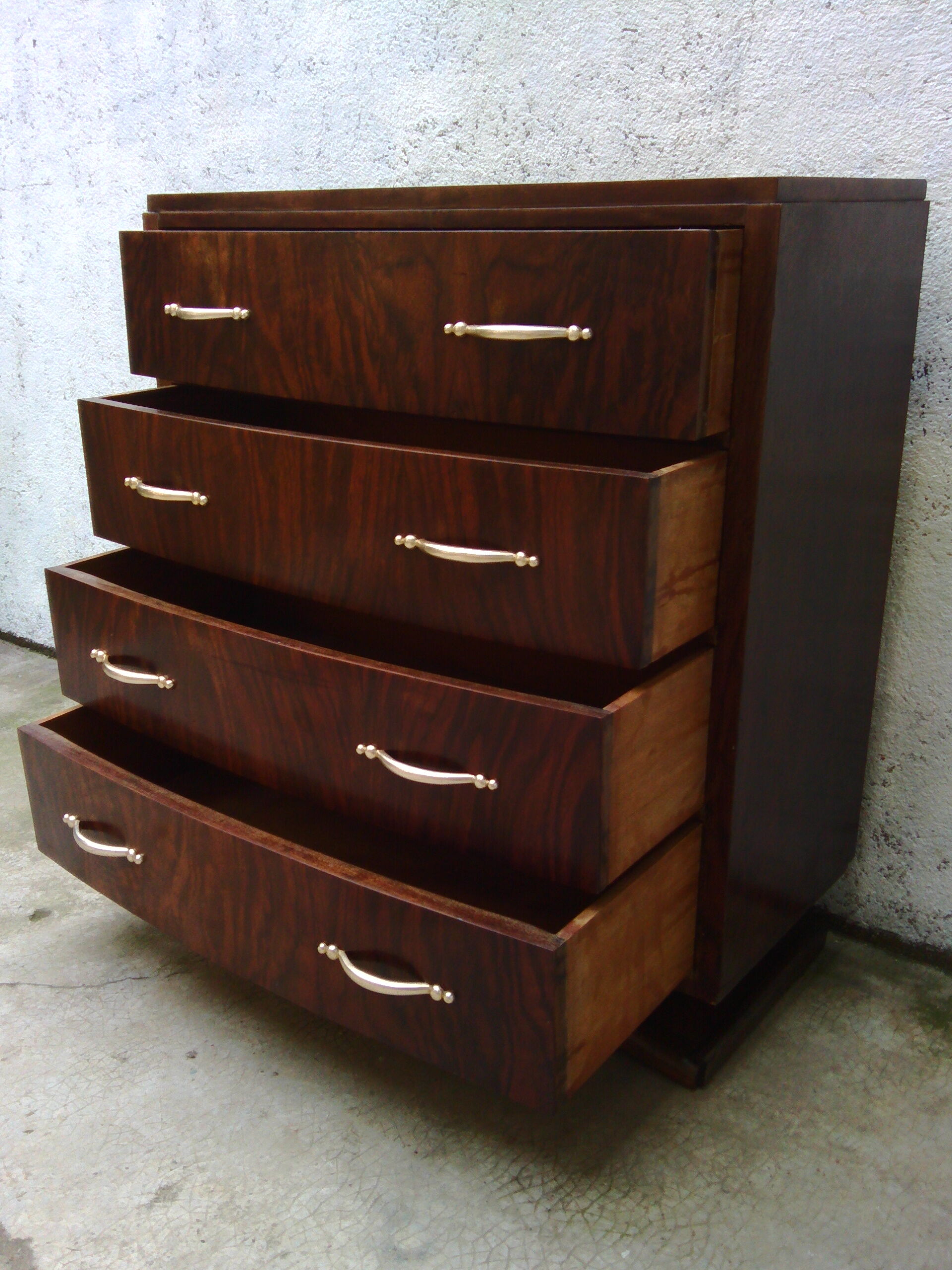 Art Deco curved chest of drawers