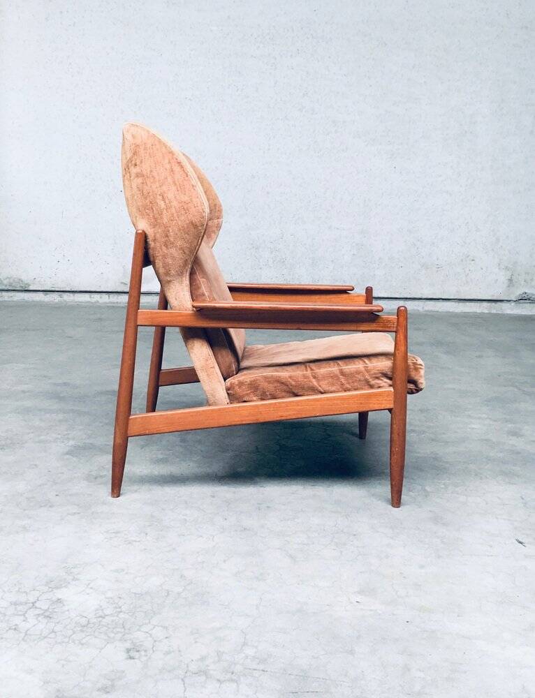 Set of Mid-Century Scandinavian Wingback Armchairs, Denmark, 1960s