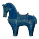 Blue Ceramic Horse Sculpture by Aldo Londi for Bitossi Fiorentino, 1960