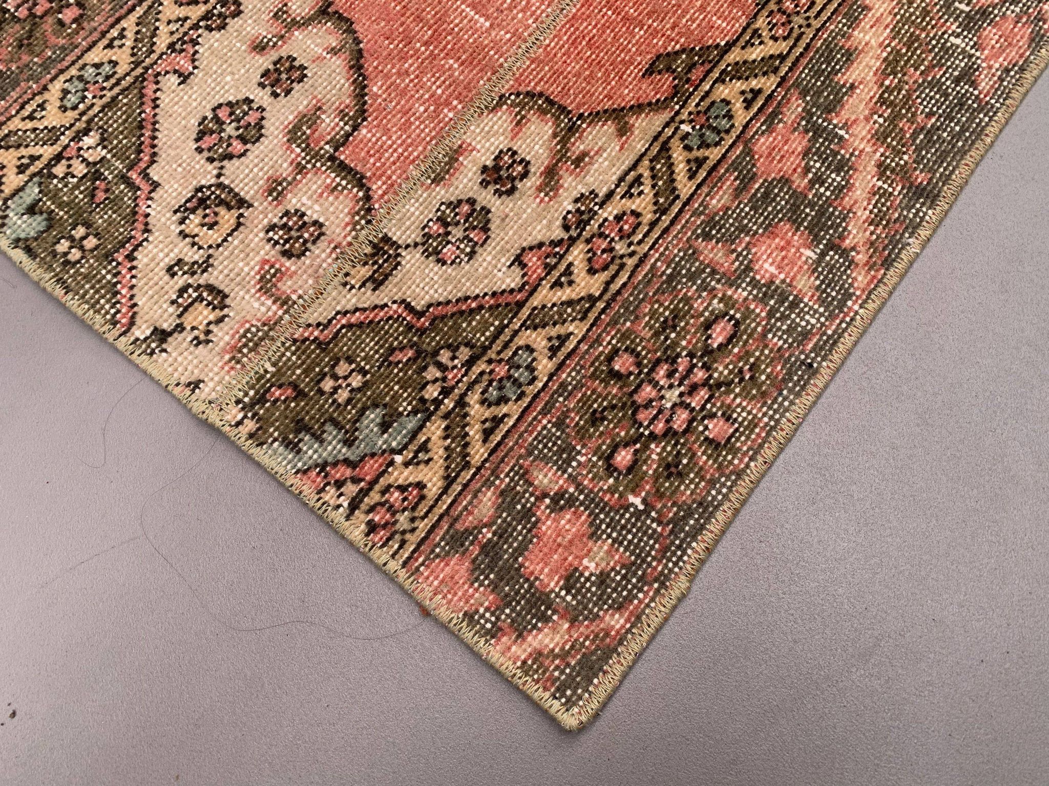 Distressed Turkish Narrow Runner 353x54 cm wool Vintage Tribal Rug