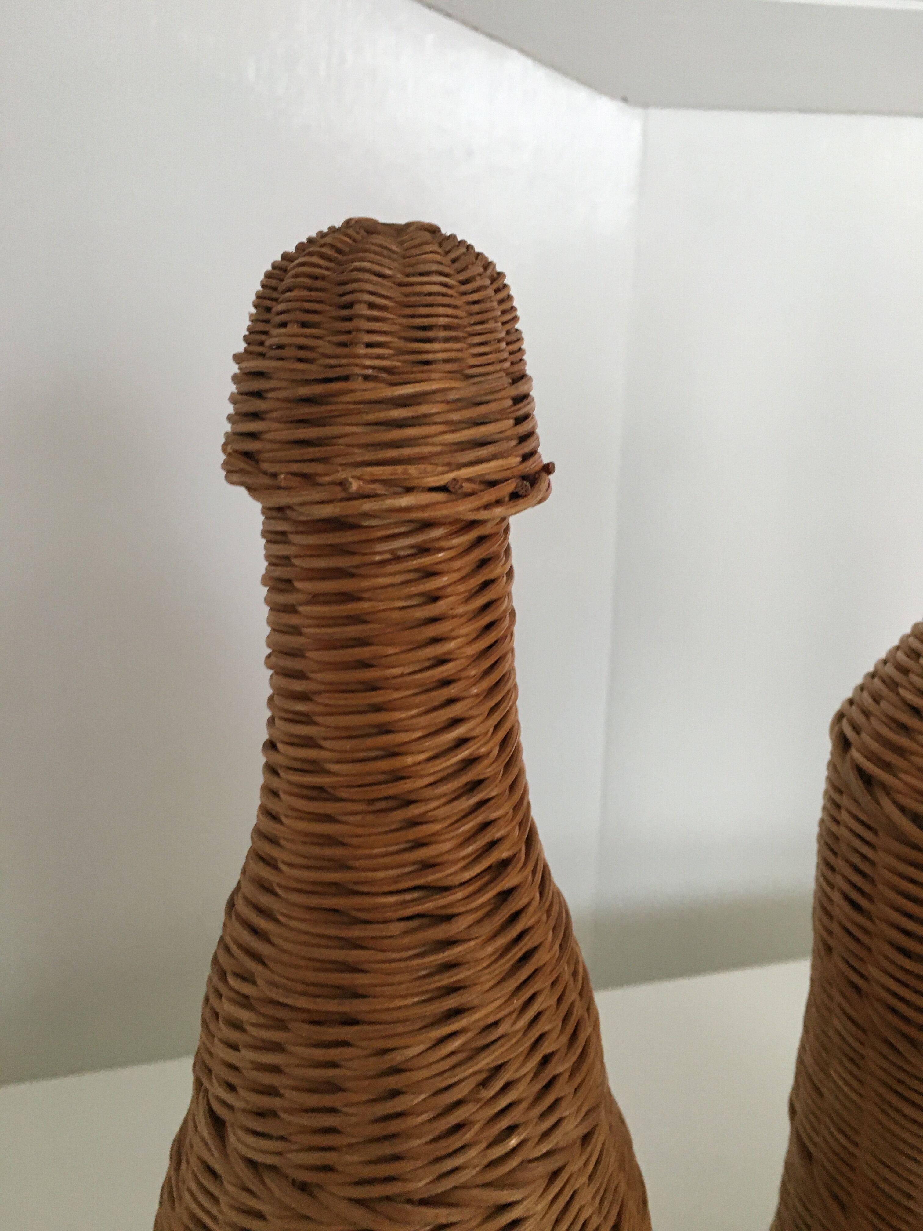 Set of 3 rattan bottles