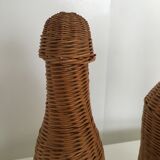 Set of 3 rattan bottles