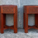 Coffee table (tea table) and stools x 4, 1960s.