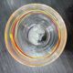 4 vintage Luminarc water glasses with coloured spiral line patterns.