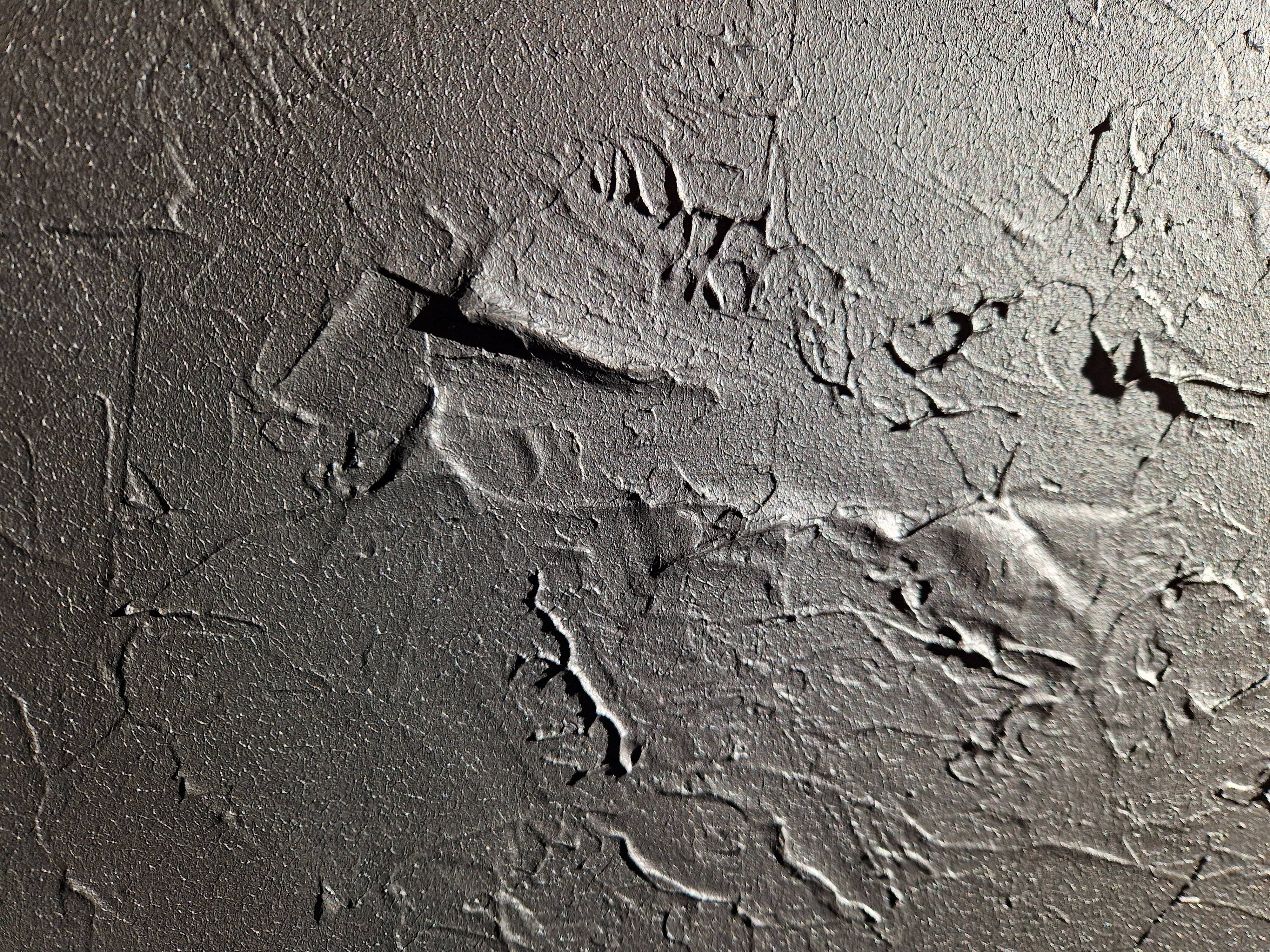 Minimalist monochrome abstract painting black