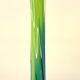 Vintage blown glass vase, twisted, blue and green, height: 39cm