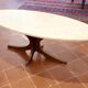 Table basse ovale marbre et palissandre