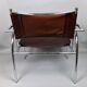 Pair of armchairs chromed metal and leather, 60 years