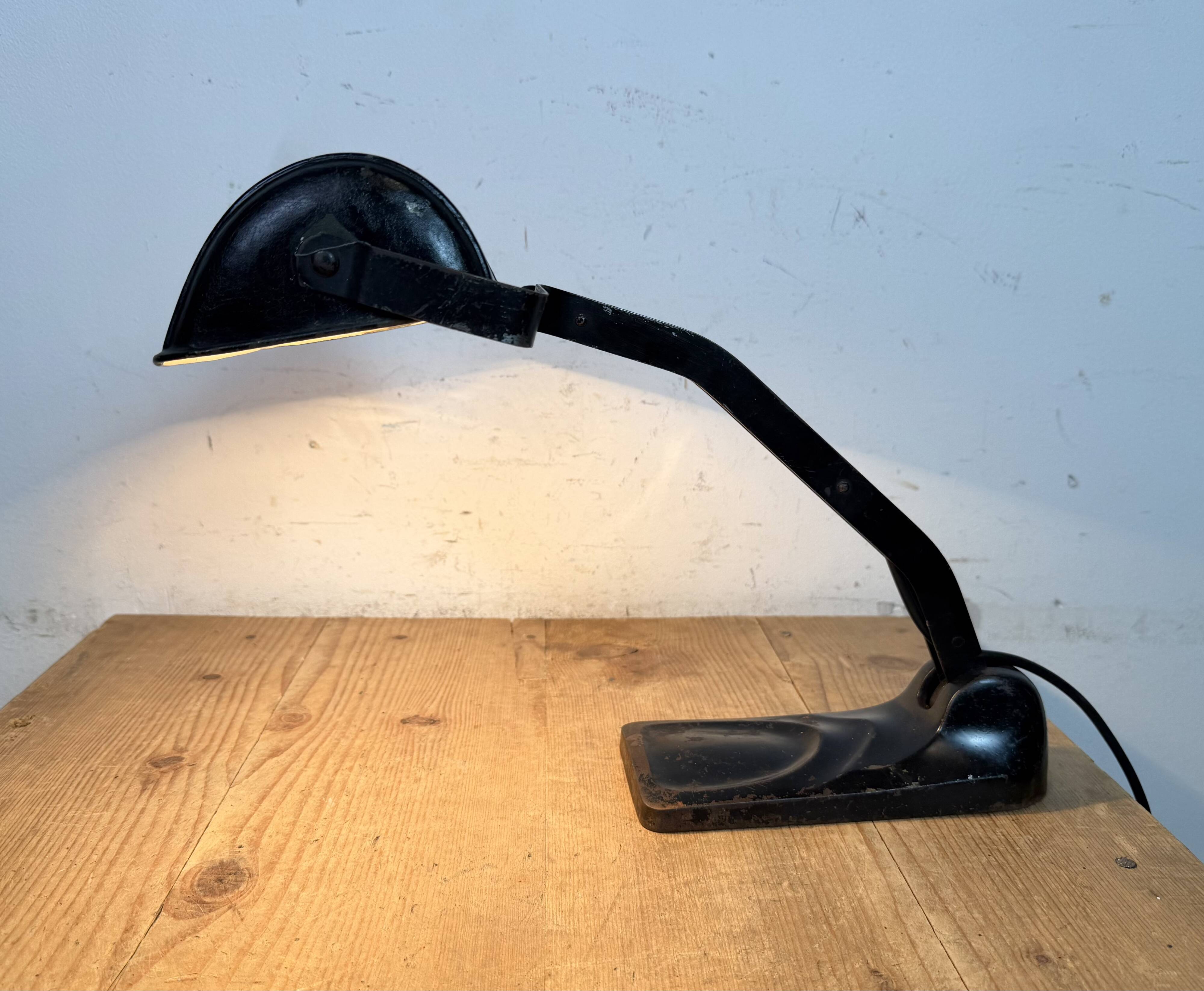 Vintage German Black Bank Lamp, 1930s