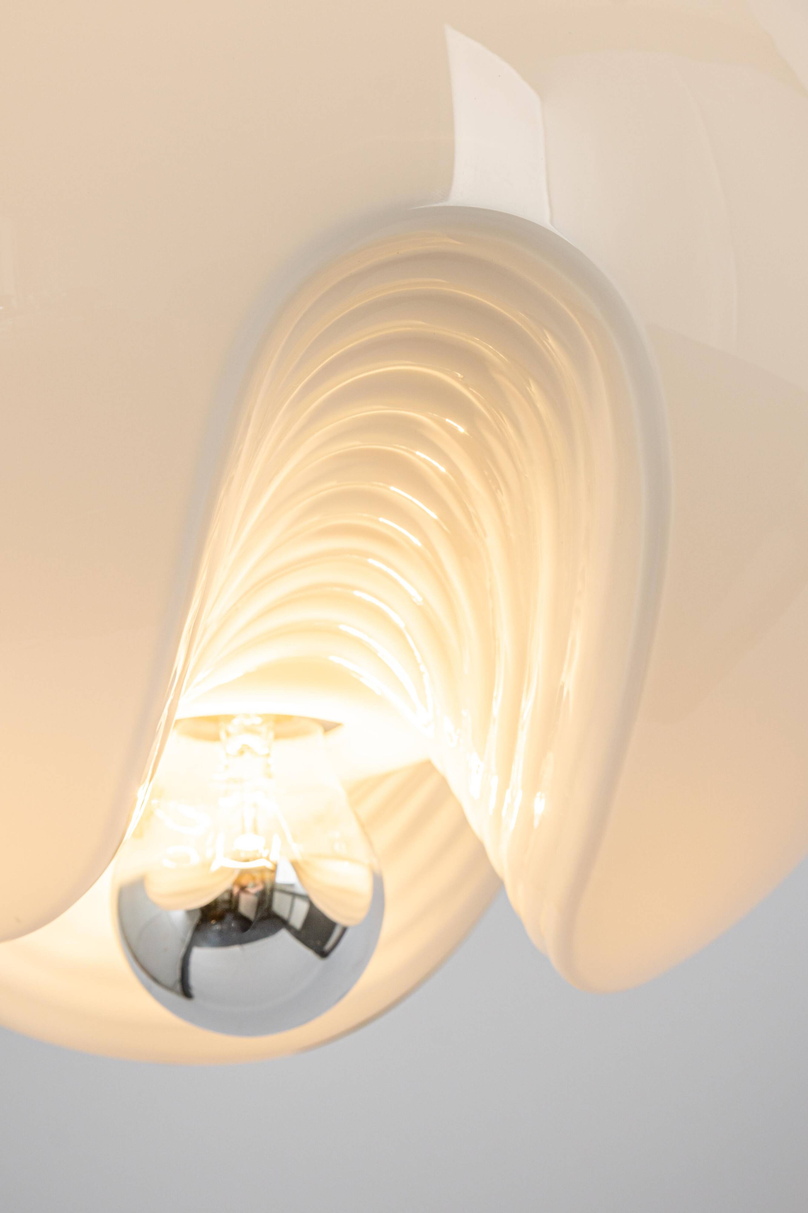 Opaline glass pendant lamps by Peill & Putzler, Germany, 1970s