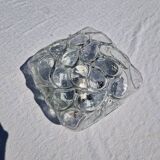 Vintage German Leaf Pattern Glass Sconce or Recessed Light