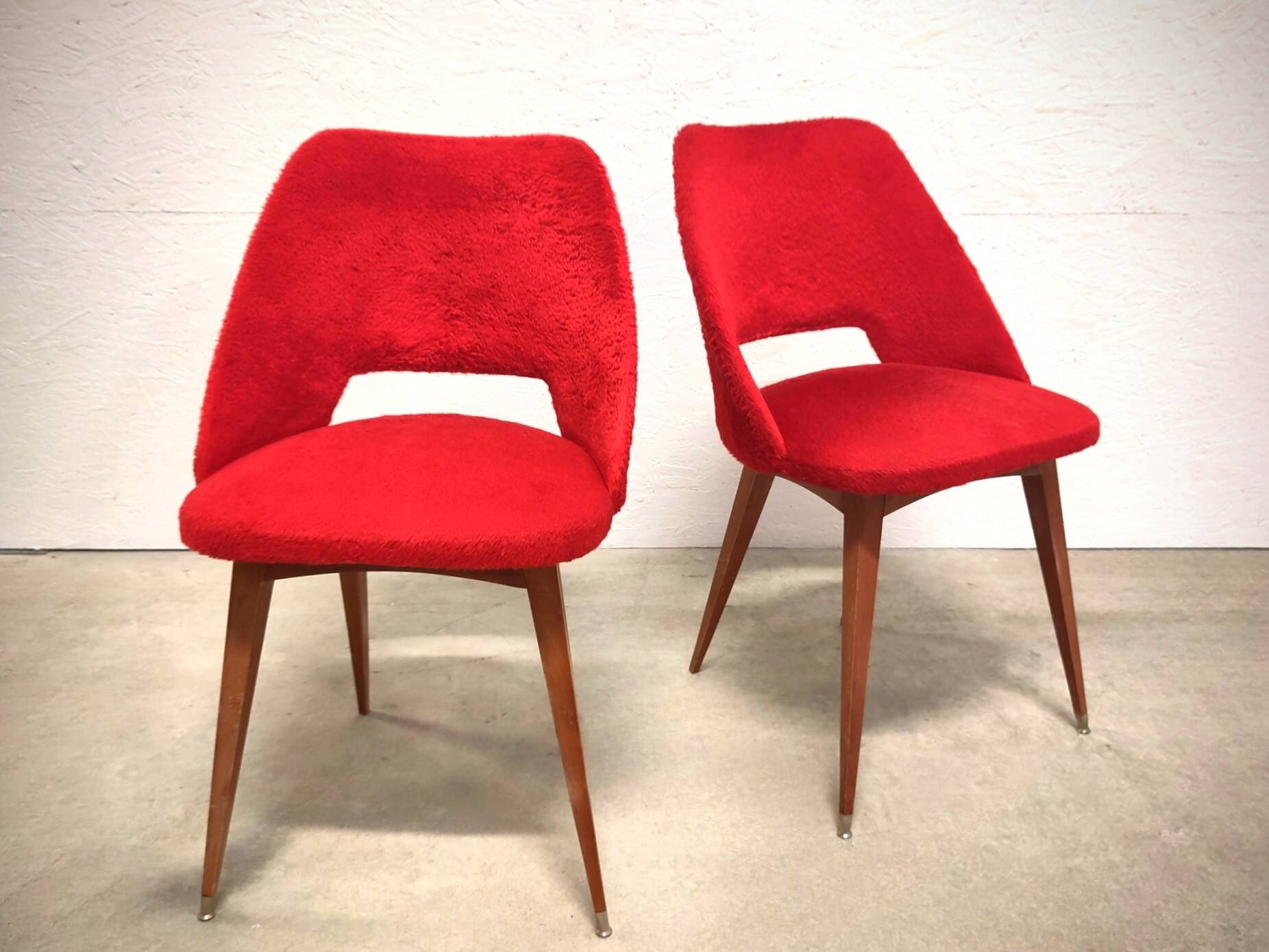 Pair of "fluffy" barrel chairs