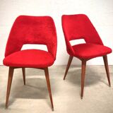 Pair of "fluffy" barrel chairs