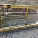 2-level coffee table Roche Bobois Hollywood Regency style brass and glass 70s