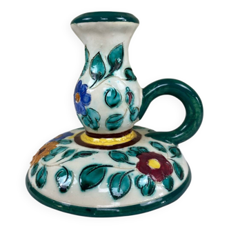 Decorated ceramic candle holder