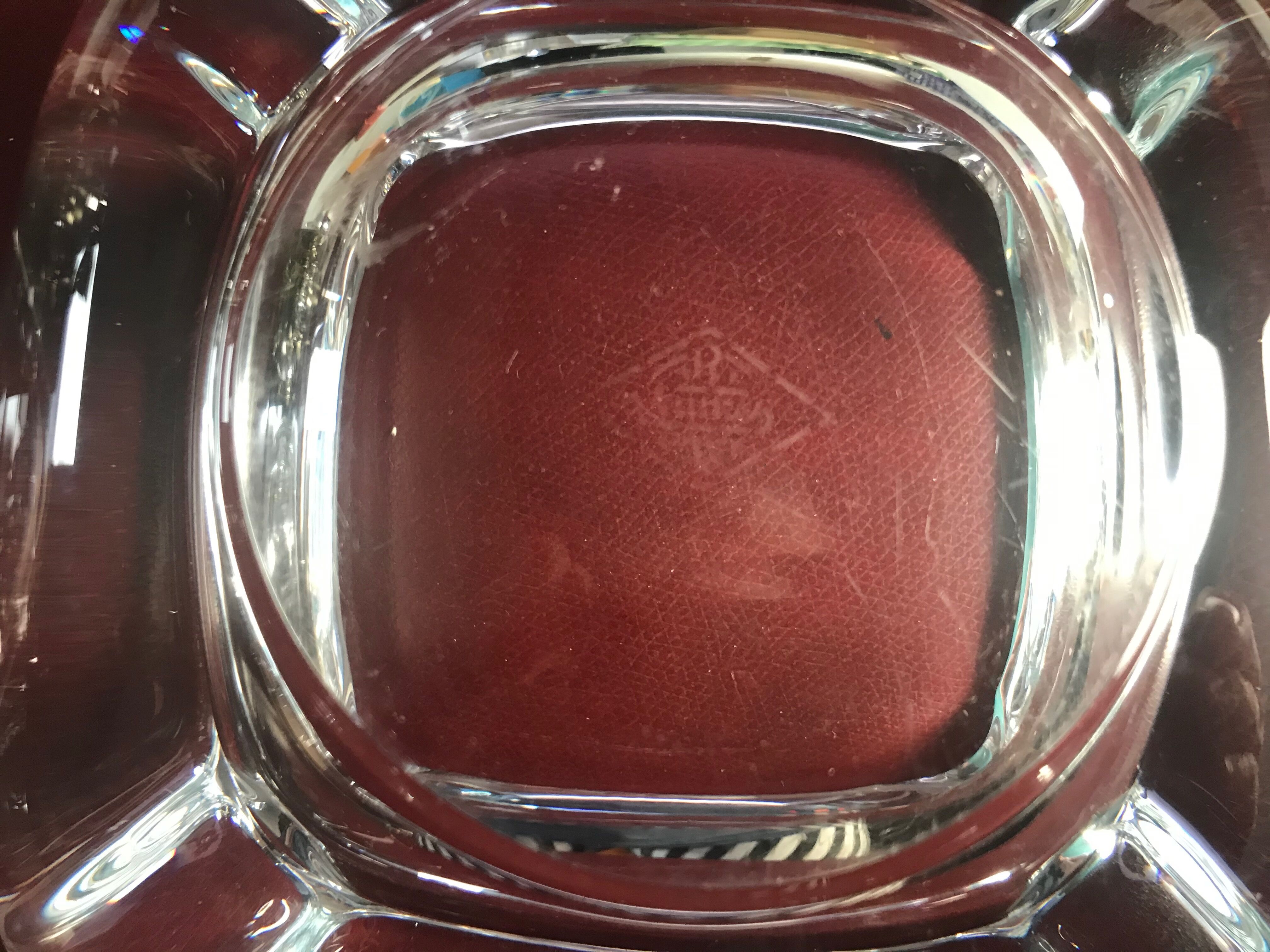 Two vannes art crystal ashtrays