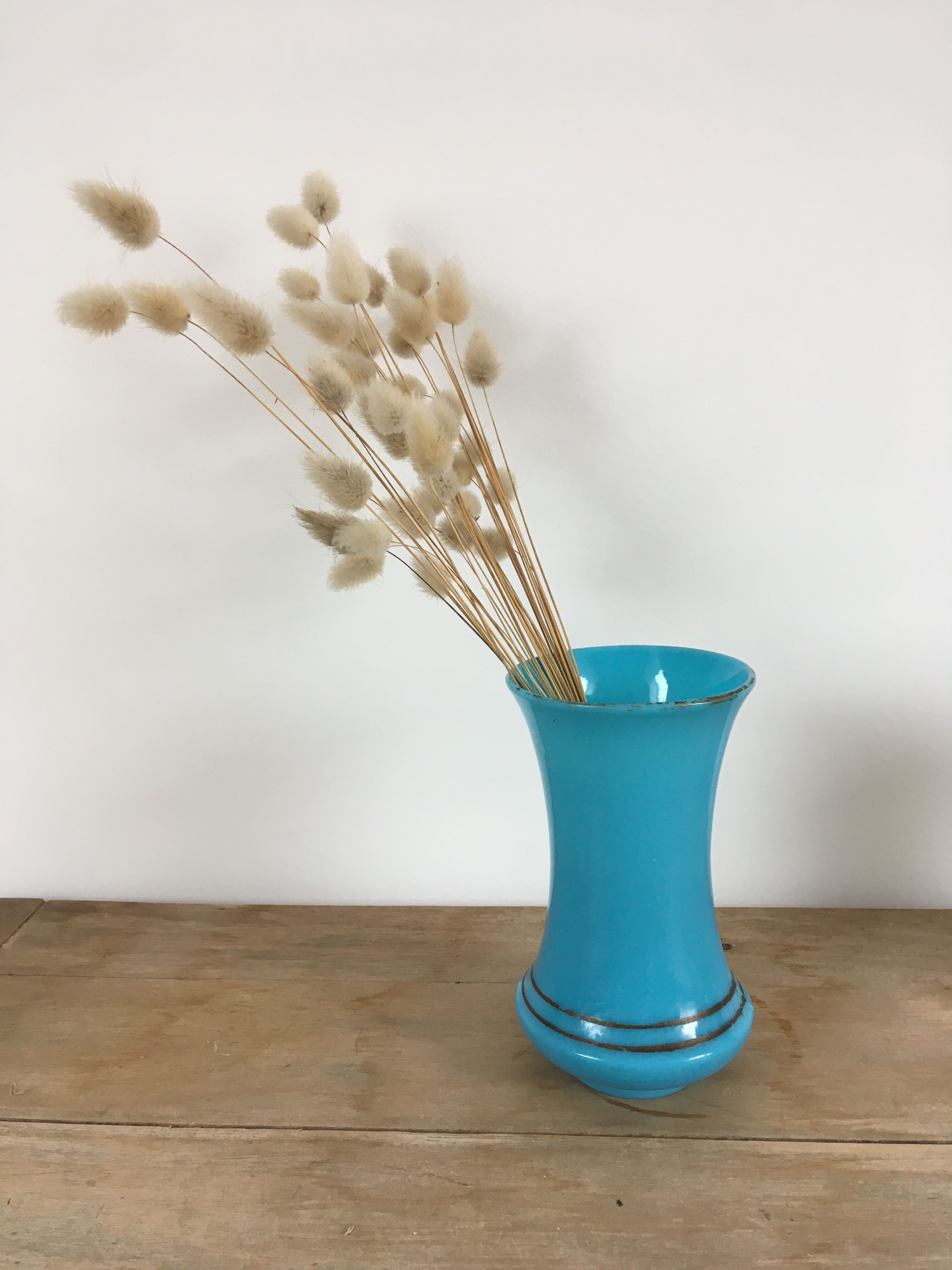 Pair of turquoise blue opaline vases