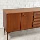 Enfilade moderniste italienne en teck, années 1960