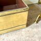 Plant box, storage box on casters in gold metal