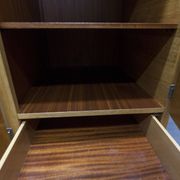 French wardrobe with tapered legs, 3 doors, 1 mirror, 27*130 and 1 t.