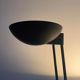 Adjustable modernist floor lamp black lacquered metal Italian 80s