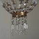 French Empire Style Bronze Single Montgolfier Crystal Basket Chandelier