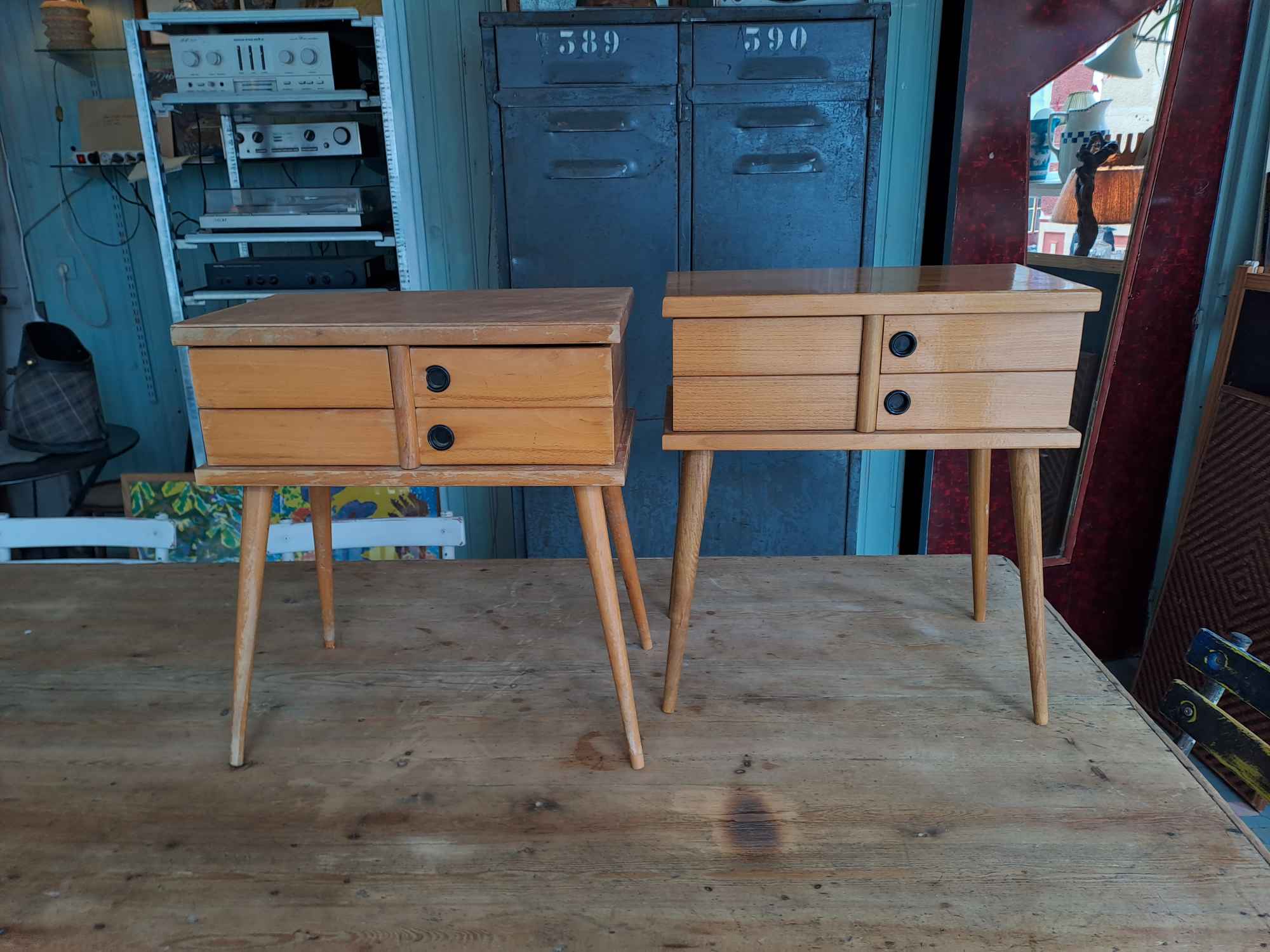 Pair of vintage bedside tables
