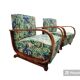 Set of 2 Art Deco Thonet style armchairs with curved armrest
