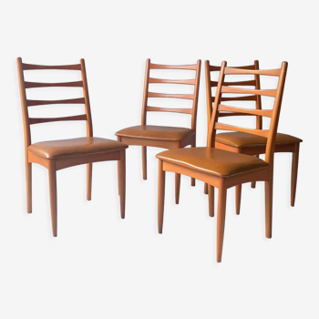 Set of 4 1970’s mid century dining chairs by Schreiber