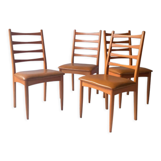 Set of 4 1970’s mid century dining chairs by Schreiber